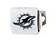 Hitch Cover with Miami Dolphins Logo; Chrome (Universal; Some Adaptation May Be Required)