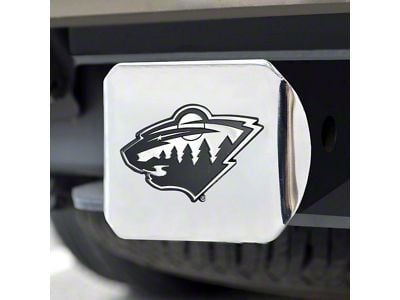 Hitch Cover with Minnesota Wild Logo; Chrome (Universal; Some Adaptation May Be Required)
