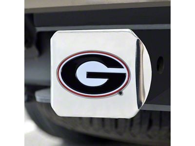 Hitch Cover with University of Georgia Logo; Chrome (Universal; Some Adaptation May Be Required)