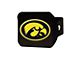 Hitch Cover with University of Iowa Logo; Black (Universal; Some Adaptation May Be Required)