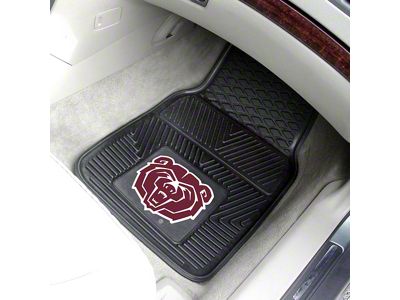 Vinyl Front Floor Mats with Missouri State University Logo; Black (Universal; Some Adaptation May Be Required)