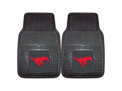 Vinyl Front Floor Mats with SMU Logo; Black (Universal; Some Adaptation May Be Required)