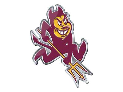 Arizona State University Embossed Emblem; Maroon and Gold (Universal; Some Adaptation May Be Required)