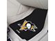 Carpet Front Floor Mats with Pittsburgh Penguins Logo; Black (Universal; Some Adaptation May Be Required)
