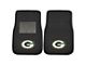 Embroidered Front Floor Mats with Green Bay Packers Logo; Black (Universal; Some Adaptation May Be Required)