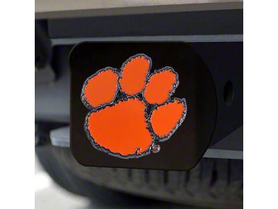 Hitch Cover with Clemson University Logo; Orange (Universal; Some Adaptation May Be Required)