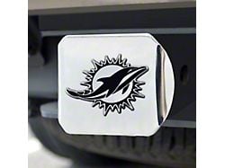 Hitch Cover with Miami Dolphins Logo; Chrome (Universal; Some Adaptation May Be Required)