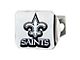 Hitch Cover with New Orleans Saints Logo; Chrome (Universal; Some Adaptation May Be Required)