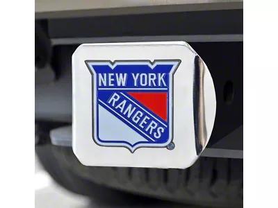 Hitch Cover with New York Rangers Logo; Chrome (Universal; Some Adaptation May Be Required)