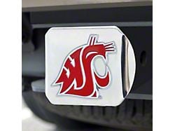 Hitch Cover with Washington State University Logo; Chrome (Universal; Some Adaptation May Be Required)