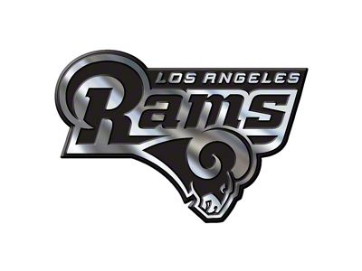 Los Angeles Rams Molded Emblem; Chrome (Universal; Some Adaptation May Be Required)