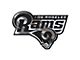 Los Angeles Rams Molded Emblem; Chrome (Universal; Some Adaptation May Be Required)