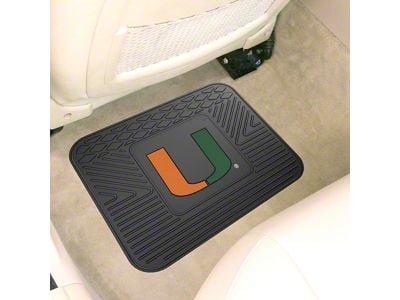 Utility Mat with University of Miami Logo; Black (Universal; Some Adaptation May Be Required)