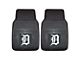 Vinyl Front Floor Mats with Detroit Tigers Logo; Black (Universal; Some Adaptation May Be Required)