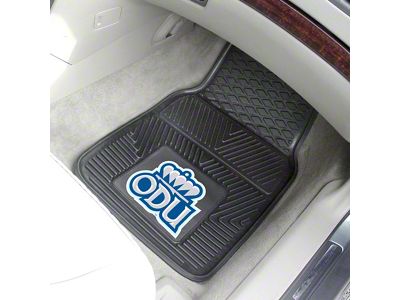 Vinyl Front Floor Mats with Old Dominion University Logo; Black (Universal; Some Adaptation May Be Required)