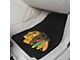 Carpet Front Floor Mats with Chicago Blackhawks Logo; Black (Universal; Some Adaptation May Be Required)