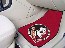 Carpet Front Floor Mats with Florida State University Logo; Garnet (Universal; Some Adaptation May Be Required)