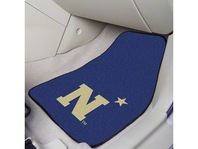 Carpet Front Floor Mats with Navy Logo; Navy (Universal; Some Adaptation May Be Required)