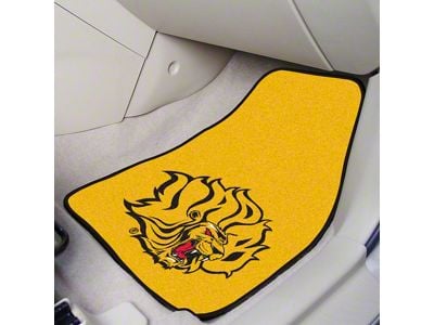 Carpet Front Floor Mats with University of UAPB Logo; Yellow (Universal; Some Adaptation May Be Required)