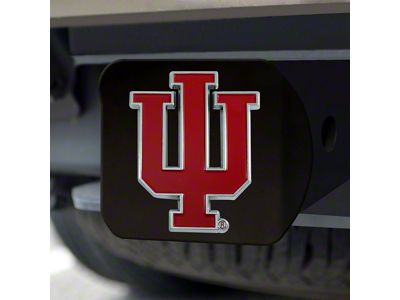 Hitch Cover with Indiana University Logo; Crimson (Universal; Some Adaptation May Be Required)