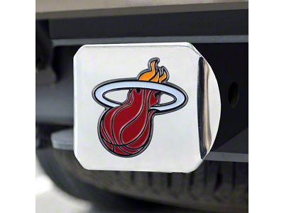 Hitch Cover with Miami Heat Logo; Chrome (Universal; Some Adaptation May Be Required)