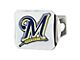 Hitch Cover with Milwaukee Brewers Logo; Chrome (Universal; Some Adaptation May Be Required)