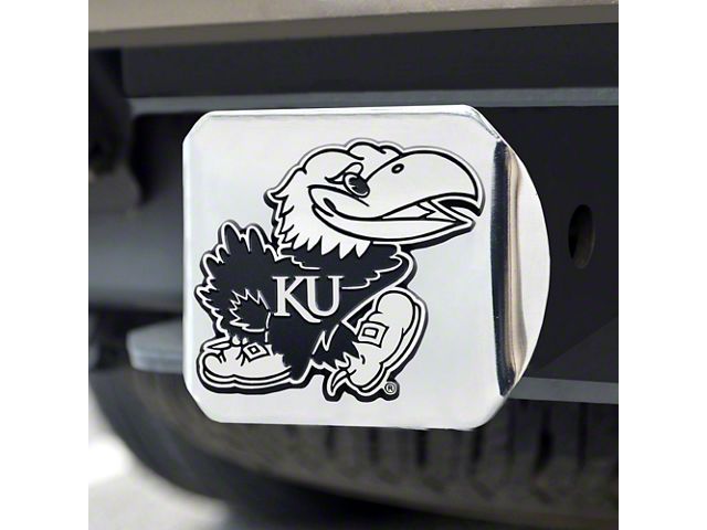 Hitch Cover with University of Kansas Logo; Chrome (Universal; Some Adaptation May Be Required)