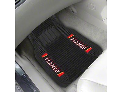 Molded Front Floor Mats with Calgary Flames Logo (Universal; Some Adaptation May Be Required)