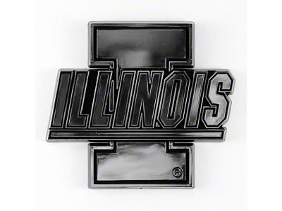 University of Illinois Molded Emblem; Chrome (Universal; Some Adaptation May Be Required)