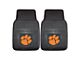 Vinyl Front Floor Mats with Clemson University Logo; Black (Universal; Some Adaptation May Be Required)