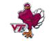 Virginia Tech Embossed Emblem; Red (Universal; Some Adaptation May Be Required)