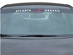 Windshield Decal with Atlanta Braves Logo; White (Universal; Some Adaptation May Be Required)