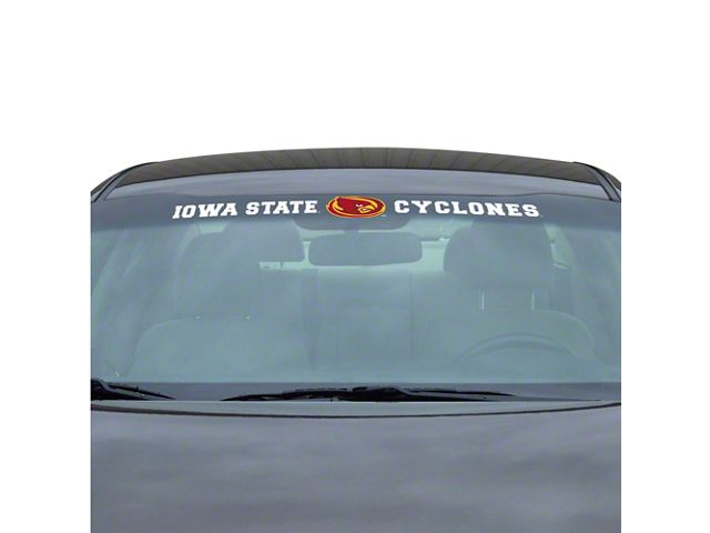 Windshield Decal with Iowa State University Logo; White (Universal; Some Adaptation May Be Required)