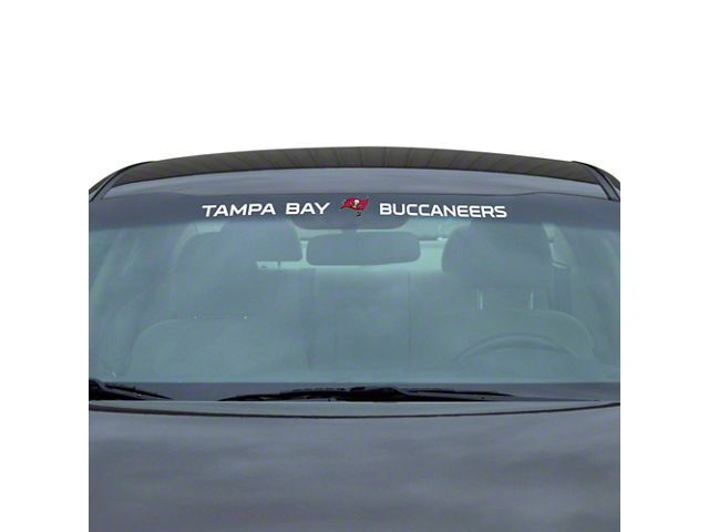 Windshield Decal with Tampa Bay Buccaneers Logo; White (Universal; Some Adaptation May Be Required)