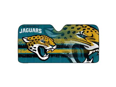 Windshield Sun Shade with Jacksonville Jaguars Logo; Teal (Universal; Some Adaptation May Be Required)