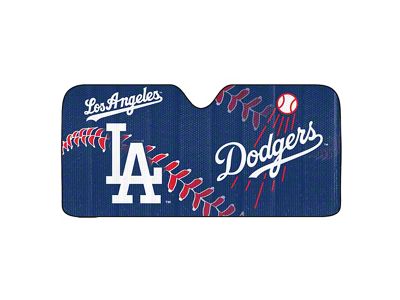 Windshield Sun Shade with Los Angeles Dodgers Logo; Blue (Universal; Some Adaptation May Be Required)