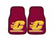 Carpet Front Floor Mats with Central Michigan University Logo; Maroon (Universal; Some Adaptation May Be Required)