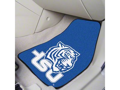 Carpet Front Floor Mats with Tennessee State University Logo; Black (Universal; Some Adaptation May Be Required)