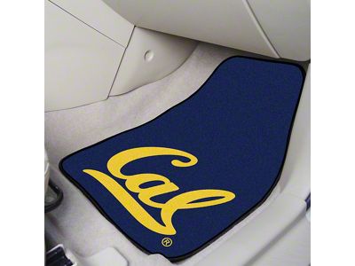 Carpet Front Floor Mats with University of California Logo; Blue (Universal; Some Adaptation May Be Required)