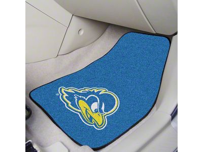 Carpet Front Floor Mats with University of Delaware Logo; Blue (Universal; Some Adaptation May Be Required)