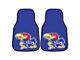 Carpet Front Floor Mats with University of Kansas Logo; Blue (Universal; Some Adaptation May Be Required)