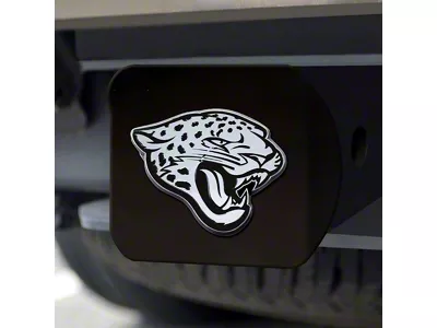 Hitch Cover with Jacksonville Jaguars Logo; Black (Universal; Some Adaptation May Be Required)