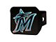 Hitch Cover with Miami Marlins Logo; Black (Universal; Some Adaptation May Be Required)