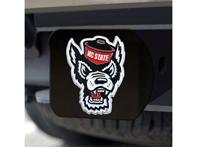 Hitch Cover with NC State University Logo; Red (Universal; Some Adaptation May Be Required)