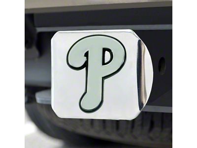 Hitch Cover with Philadelphia Phillies Logo; Chrome (Universal; Some Adaptation May Be Required)