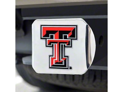 Hitch Cover with Texas Tech University Logo; Chrome (Universal; Some Adaptation May Be Required)
