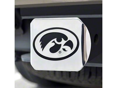 Hitch Cover with University of Iowa Logo; Chrome (Universal; Some Adaptation May Be Required)