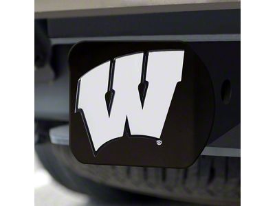 Hitch Cover with University of Wisconsin Logo; Red (Universal; Some Adaptation May Be Required)