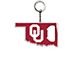 Keychain Bottle Opener with University of Oklahoma Logo; Crimson