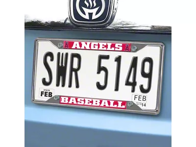 License Plate Frame with Los Angeles Angels Logo; Blue (Universal; Some Adaptation May Be Required)